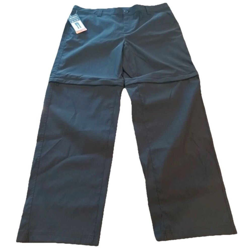 EDDIE BAUER Women's Black Convertible Stretch Pants / Shorts - Size 16 - NEW